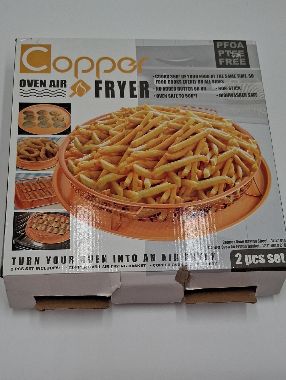 Copper Oven Air Fryer Baking Sheet Round